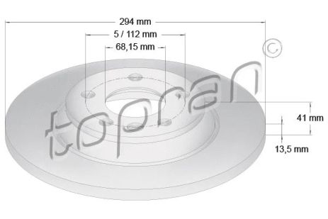 Диск тормозной SEAT ALHAMBRA, VW TRANSPORTER, HANS PRIES TOPRAN (107692)