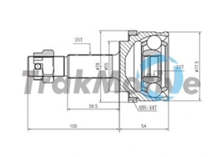 ШРУС в сборе, комплект NISSAN ALMERA, TRAKMOTIVE (400817)