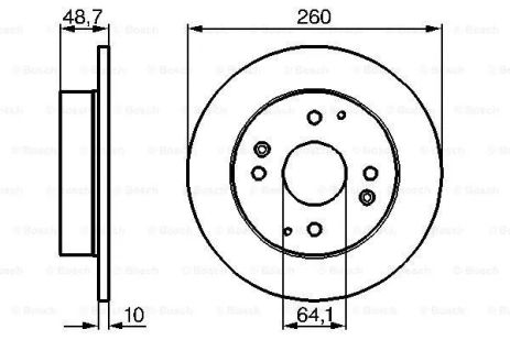 Диск тормозной ROVER 600, HONDA ACCORD, BOSCH (0986478172)