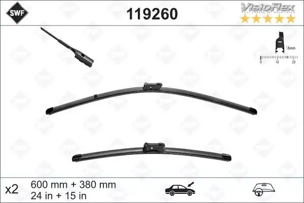 Щетка стеклоочистителя 119260 SKODA SEAT Щетка стеклоочистителя 119260 SKODA SEAT