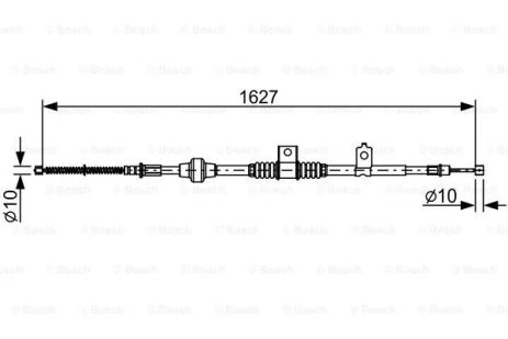 Трос тормозного привода стояночной тормозной системы, MITSUBISHI ASX, BOSCH (1987482518) Трос тормозного привода стояночной тормозной системы, MITSUBISHI ASX, BOSCH (1987482518)