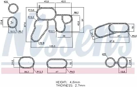 Комплект прокладок масляного радиатора 9070005 CHEVROLET FORD