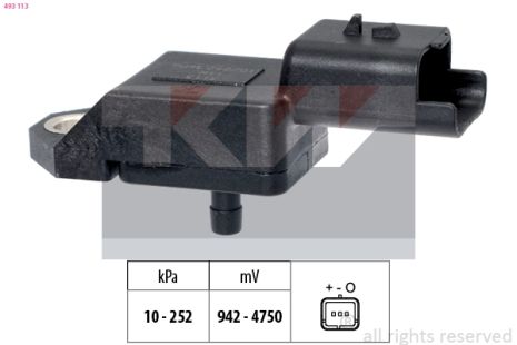 Датчик, давление наддува, MAZDA 2, TOYOTA AYGO, KW (493113)