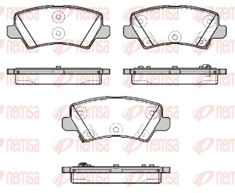 Комплект тормозных колодок, KIA 58302G6A10, KIA PICANTO, REMSA (180402)