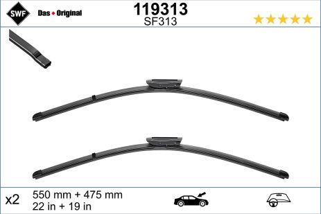 Щетка стеклоочистителя, DACIA 288908292R, RENAULT 288900464R, SWF (119313)