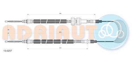 Трос ручного тормоза ford escort (вер-во), FORD ESCORT, FORD 6637334, ADRIAUTO (130257)