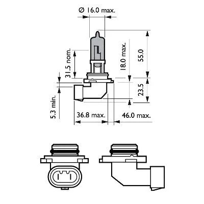 Лампа галогенна HB3 12V 60W 3800K P20D WHITEVISION ULTRA + 60% 9005WVUB1 Лампа галогенна HB3 12V 60W 3800K P20D WHITEVISION ULTRA + 60% 9005WVUB1