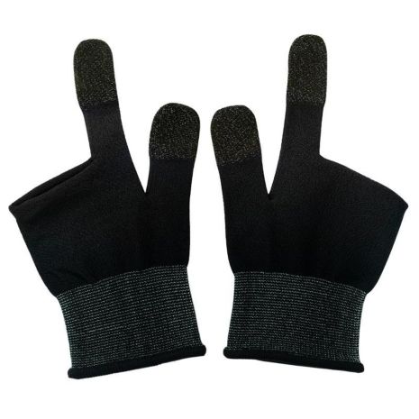 Игровые перчатки Hoco GA21 из серебристого волокна (комплект из 2 шт.) black
