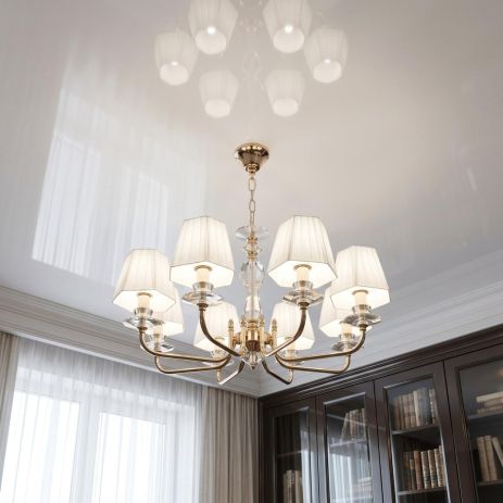 Класична люстра в їдальню Splendid Ray цоколь ламп 8 шт колір Золотистий 30431779
