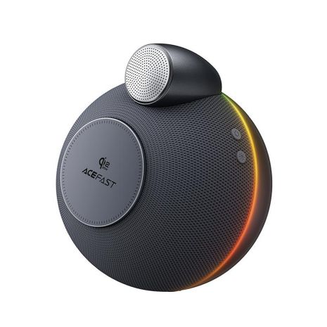 Акустика ACEFAST Speaker Wireless Charger K10 Air IPX4 | BT5.4, Qi2 25W, RGB, TWS | grey