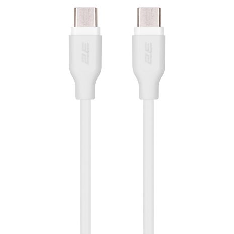 Кабель 2E USB-C - USB-C, Glow, 60W, 1m, white