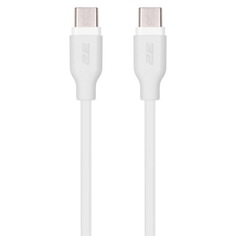 Кабель 2E USB-C - USB-C, Glow, 60W, 1m, white