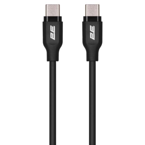 Кабель 2E USB-C - USB-C, Glow, 60W, 1m, black