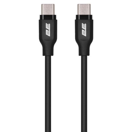 Кабель 2E USB-C - USB-C, Glow, 60W, 1m, black