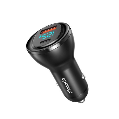 Автомобільний зарядний пристрій Mcdodo 95W USB-C + USB-A з цифровим дисплеєм (PD 65W + QC 30W) CC-5670
