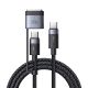 Кабель для заряджання та передачі даних Mcdodo 240W/140W 2-в-1 USB-C to USB-C+Magsafe 3 2 м CA-0140 Чорний
