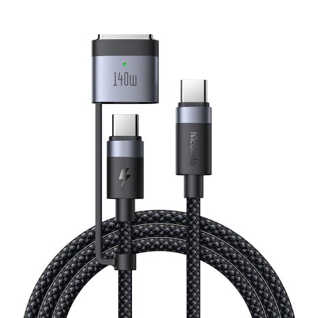 Кабель для заряджання та передачі даних Mcdodo 240W/140W 2-в-1 USB-C to USB-C+Magsafe 3 2 м CA-0140 Чорний