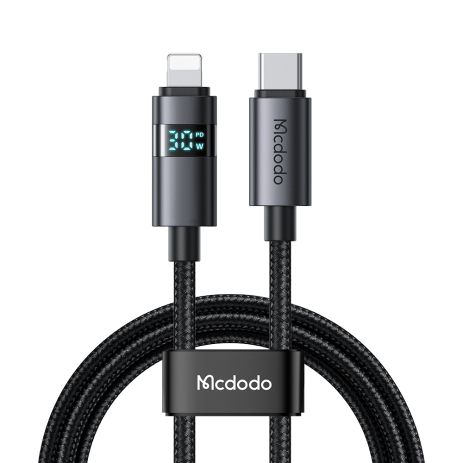 Кабель быстрой зарядки 36W Type-C to Lightning с дисплеем Mcdodo CA-6570 1,2 м