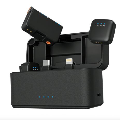 Беспроводной петличный микрофон M15 mini с шумопоглощением AI, для телефона (Type-C, Lightning) и камеры, до 150 м. Black