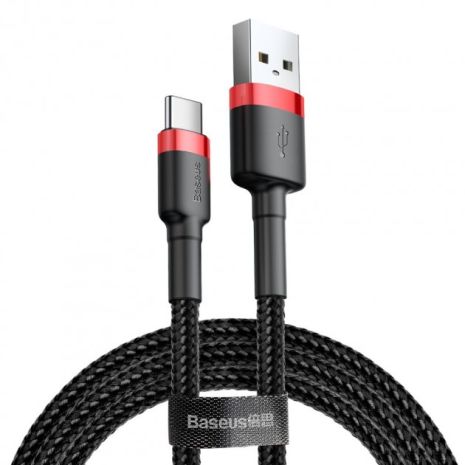 Кабель зарядки Baseus «USB to Type-C» 3A 0.5м Red+Black Кабель зарядки Baseus «USB to Type-C» 3A 0.5м Red+Black