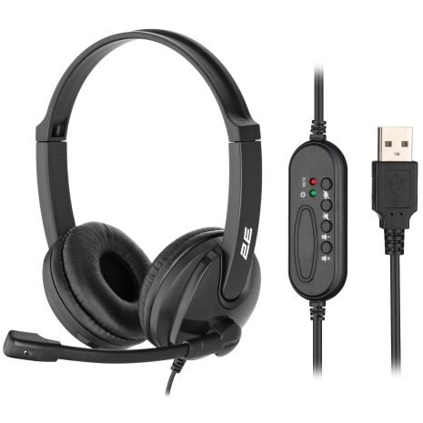 Навушники з мікрофоном 2E CH12 Over-Ear USB Black (2E-CH12SU)