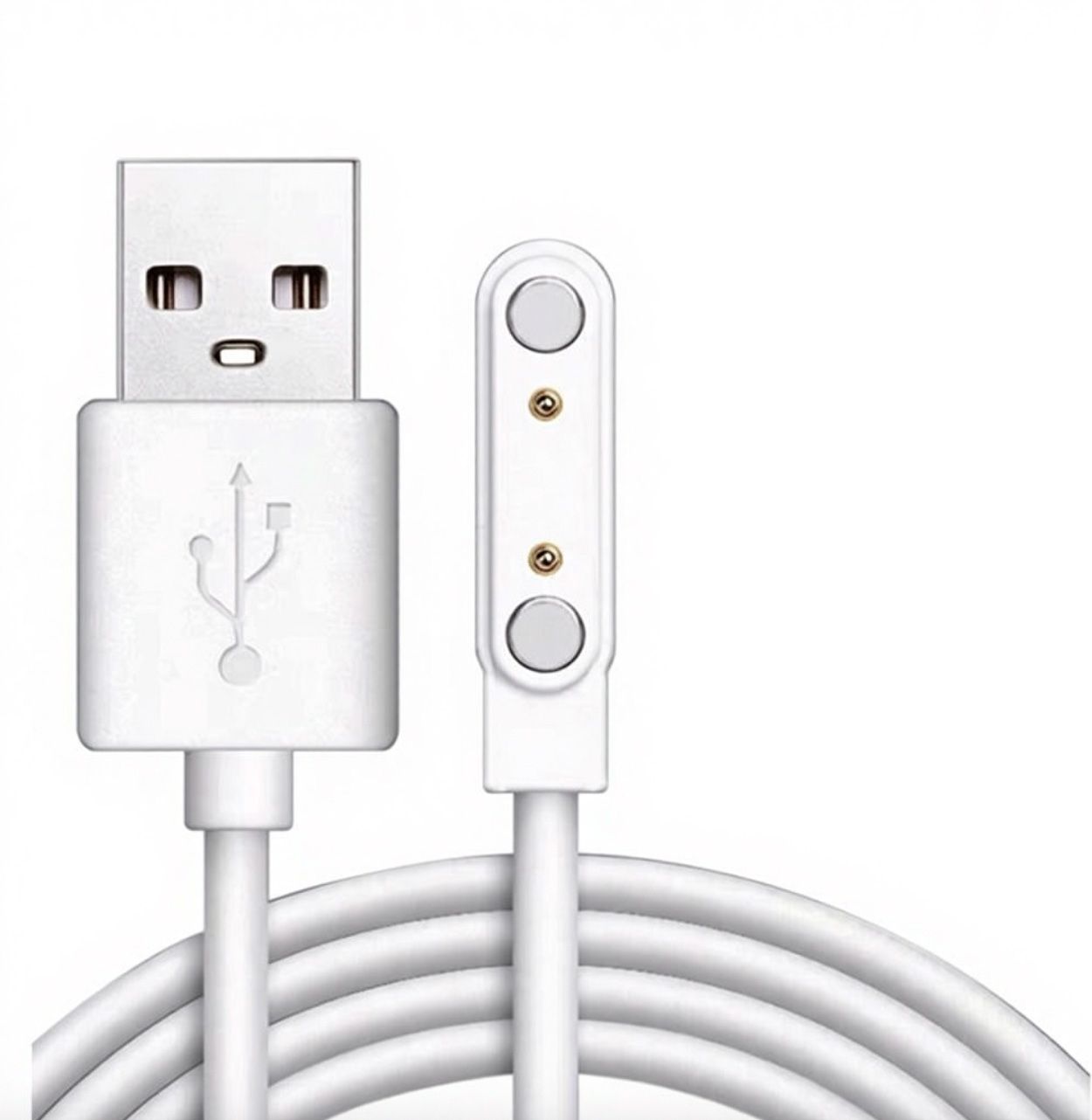 Магнітний USB кабель для зарядки дитячого смарт годинника 2-pin 7.62 мм для K26H / AS06 / AS10 / K55H Магнітний USB кабель для зарядки дитячого смарт годинника 2-pin 7.62 мм для K26H / AS06 / AS10 / K55H