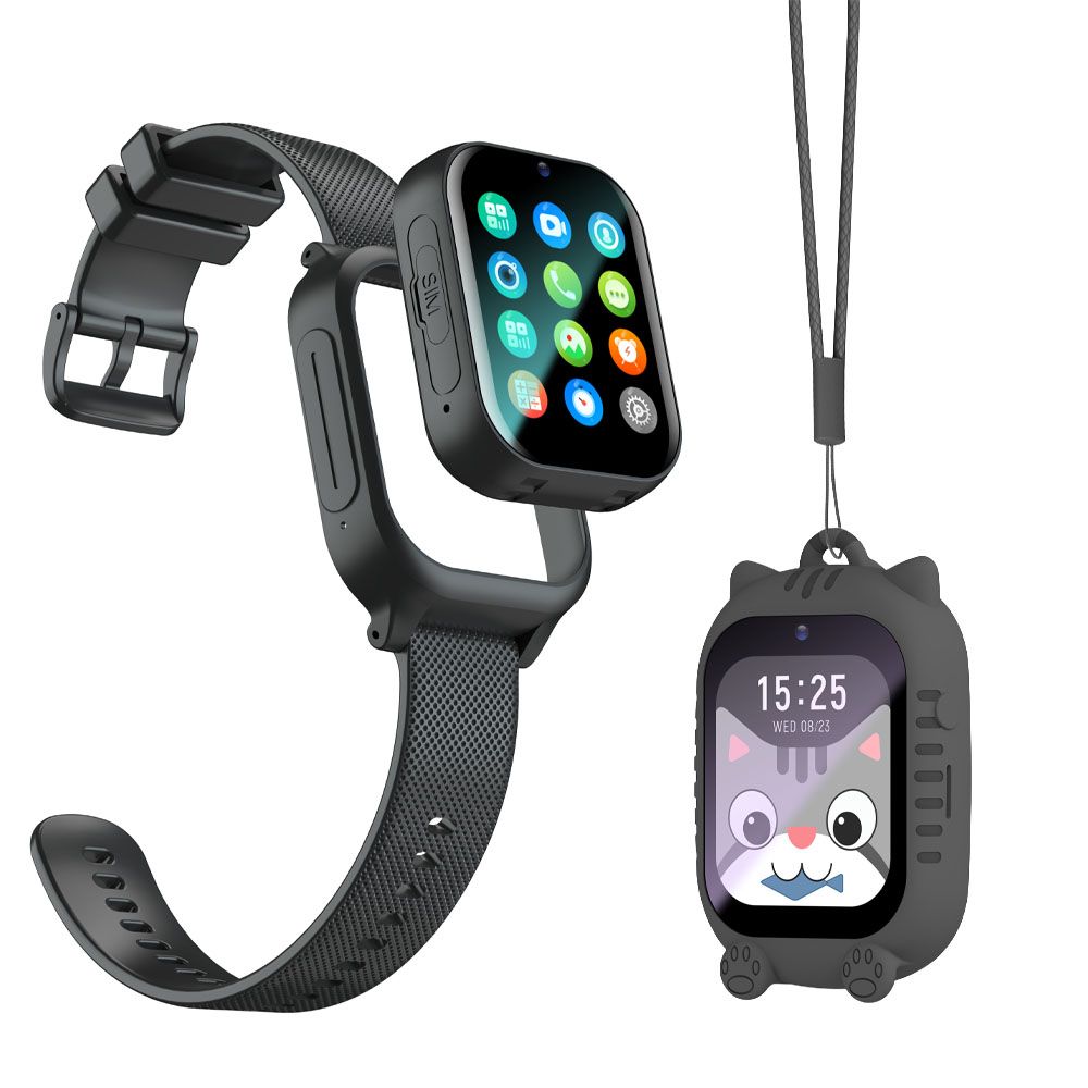 Дитячий смарт годинник K26H з GPS, сім-картою, змінним корпусом, відеодзвінком та вологозахистом Black Дитячий смарт годинник K26H з GPS, сім-картою, змінним корпусом, відеодзвінком та вологозахистом Black