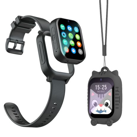 Дитячий смарт годинник K26H з GPS, сім-картою, змінним корпусом, відеодзвінком та вологозахистом Black Дитячий смарт годинник K26H з GPS, сім-картою, змінним корпусом, відеодзвінком та вологозахистом Black