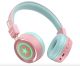 Детские беспроводные bluetooth наушники New Bee KH22B Pink