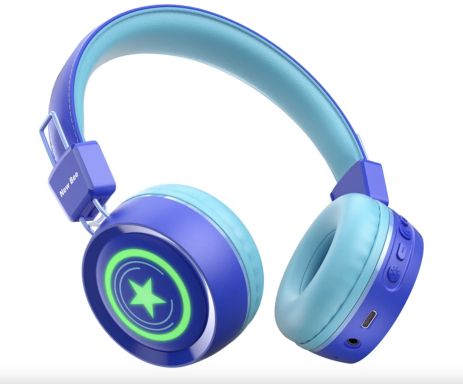 Детские беспроводные bluetooth наушники New Bee KH22B Blue