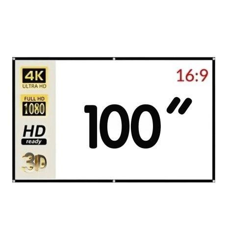 Екран для проектора 100 дюймів 16:9 портативний настінний Full HD 4K, тканинний складаний Екран для проектора 100 дюймів 16:9 портативний настінний Full HD 4K, тканинний складаний