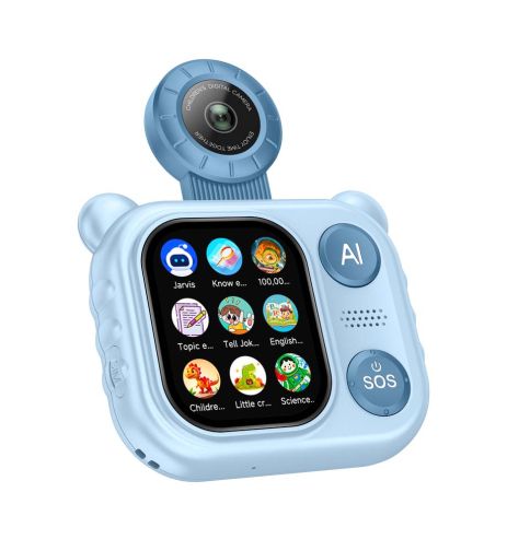 Детская AI камера X02 4G с GPS, видеозвонком и SIM-картой, камера-телефон для детей, Android, SOS Blue