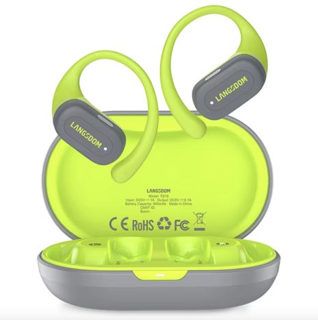 Бездротові спортивні навушники bluetooth Langsdom TS19 Open Ear Green-grey