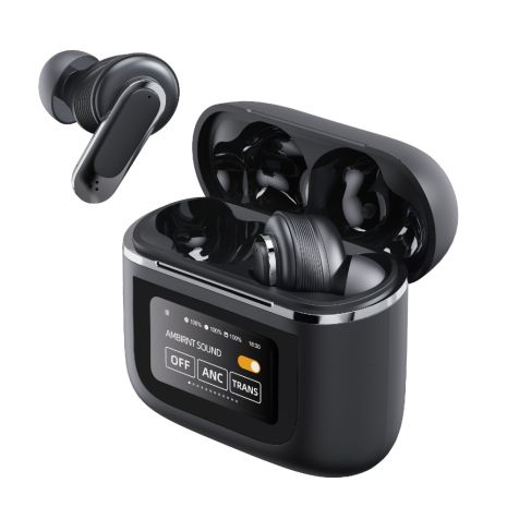 Бездротові bluetooth навушники TA05 із сенсорним дисплеєм на кейсі Black Бездротові bluetooth навушники TA05 із сенсорним дисплеєм на кейсі Black