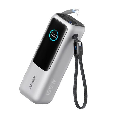 Портативна зарядна станція (павербанк) Anker Power Bank A1695 25 000 мАг 165W для ноутбуків, планшетів і смартфонів Silver