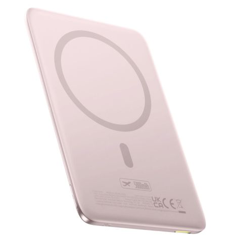 Повербанк Baseus PicoGo Magnetic 5000mAh 20W (MagSafe, беспроводная зарядка, ультратонкий, USB-C) Розовый