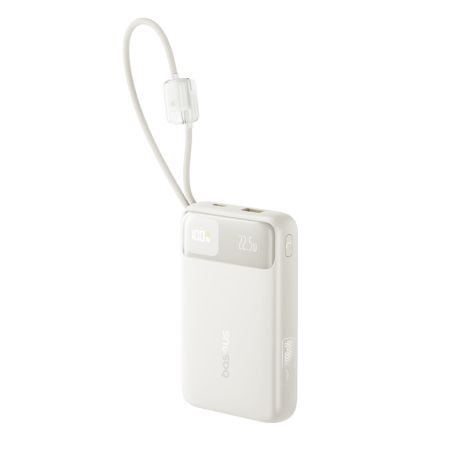 Павербанк Baseus EnerFill FC11 20000mAh 22.5W з кабелями Type-C / Lightning, Powerbank швидка зарядка White Павербанк Baseus EnerFill FC11 20000mAh 22.5W з кабелями Type-C / Lightning, Powerbank швидка зарядка White