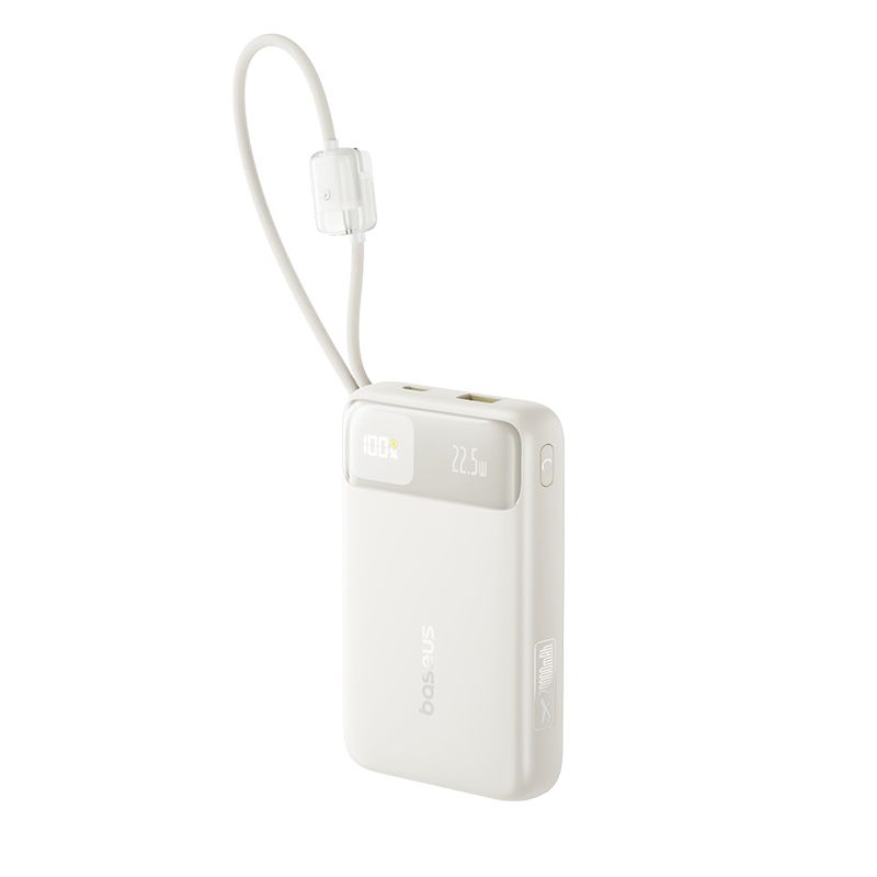 Павербанк Baseus EnerFill FC11 20000mAh 22.5W з кабелями Type-C / Lightning, Powerbank швидка зарядка White Павербанк Baseus EnerFill FC11 20000mAh 22.5W з кабелями Type-C / Lightning, Powerbank швидка зарядка White