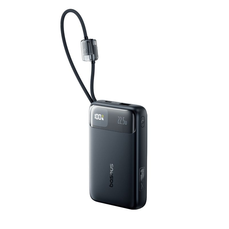 Павербанк Baseus EnerFill FC11 20000mAh 22.5W з кабелями Type-C / Lightning, Powerbank швидка зарядка Black Павербанк Baseus EnerFill FC11 20000mAh 22.5W з кабелями Type-C / Lightning, Powerbank швидка зарядка Black