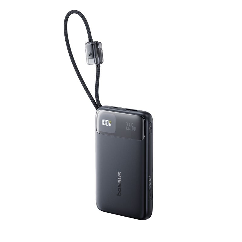 Павербанк Baseus EnerFill FC11 10000mAh 22.5W з кабелями Type-C / Lightning, Powerbank швидка зарядка Black Павербанк Baseus EnerFill FC11 10000mAh 22.5W з кабелями Type-C / Lightning, Powerbank швидка зарядка Black