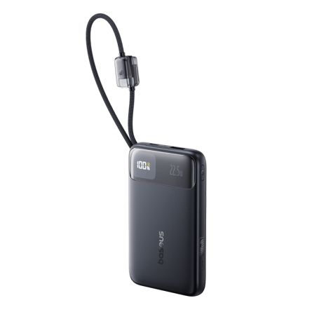 Павербанк Baseus EnerFill FC11 10000mAh 22.5W с кабелями Type-C/Lightning, Powerbank быстрая зарядка Black
