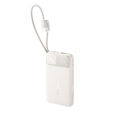 Павербанк Baseus EnerFill FC11 10000mAh 22.5W з кабелями Type-C / Lightning, Powerbank швидка зарядка White Павербанк Baseus EnerFill FC11 10000mAh 22.5W з кабелями Type-C / Lightning, Powerbank швидка зарядка White