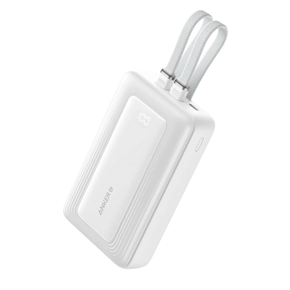 Павербанк Anker Zolo A1681 20000mAh 30W з вбудованими кабелями USB-C + Lightning, Power Delivery, Fast Charge, дисплей Білий Павербанк Anker Zolo A1681 20000mAh 30W з вбудованими кабелями USB-C + Lightning, Power Delivery, Fast Charge, дисплей Білий