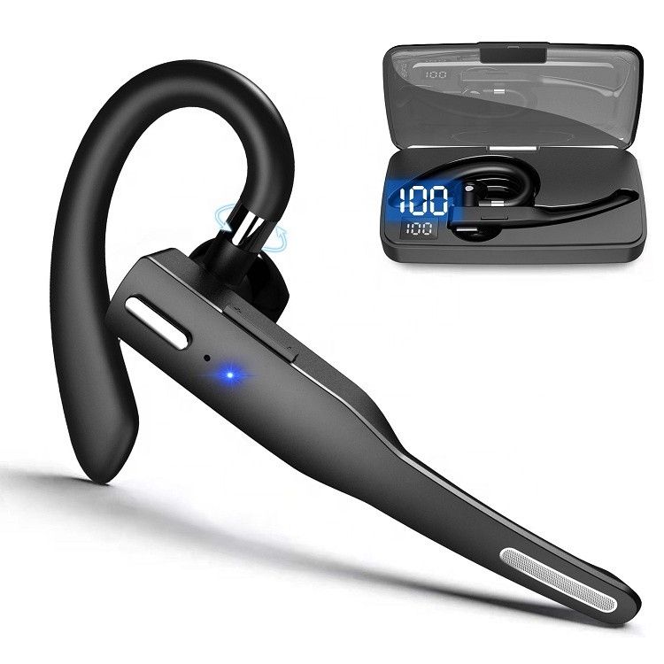 Bluetooth-гарнітура HBQ YYK-525 з зарядним кейсом Чорна Bluetooth-гарнітура HBQ YYK-525 з зарядним кейсом Чорна