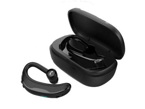 Бездротова Bluetooth гарнітура Yincine F600 із зарядним кейсом Чорна Бездротова Bluetooth гарнітура Yincine F600 із зарядним кейсом Чорна