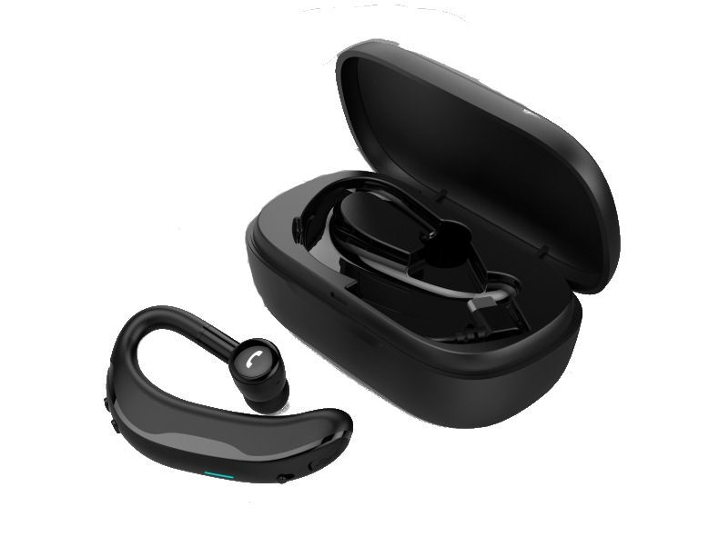 Бездротова Bluetooth гарнітура Yincine F600 із зарядним кейсом Чорна Бездротова Bluetooth гарнітура Yincine F600 із зарядним кейсом Чорна