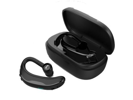 Бездротова Bluetooth гарнітура Yincine F600 із зарядним кейсом Чорна Бездротова Bluetooth гарнітура Yincine F600 із зарядним кейсом Чорна