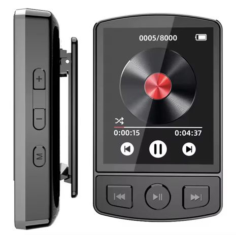MP3 плеєр A7 Bluetooth 5.2 Hi-Fi 32Gb з кліпсою, FM радіо та диктофоном MP3 плеєр A7 Bluetooth 5.2 Hi-Fi 32Gb з кліпсою, FM радіо та диктофоном