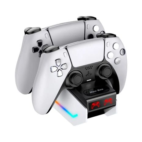 Подставка для зарядки джойстика PS5 New Bee Z15, док станция на 2 геймпада Подставка для зарядки джойстика PS5 New Bee Z15, док станция на 2 геймпада
