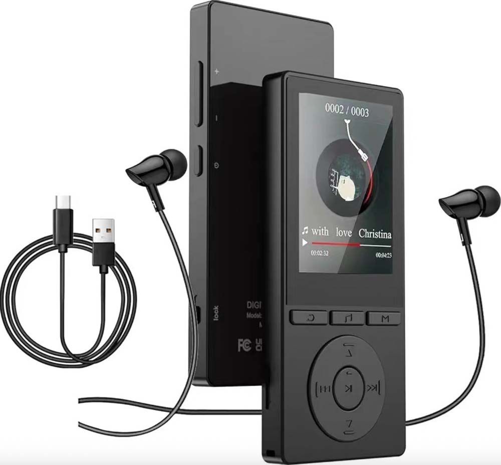 MP3 плеєр з Bluetooth 5.0, 2.4" екраном, HiFi звуком, FM-радіо та диктофоном, до 20 годин роботи SM-56 Чорний MP3 плеєр з Bluetooth 5.0, 2.4" екраном, HiFi звуком, FM-радіо та диктофоном, до 20 годин роботи SM-56 Чорний